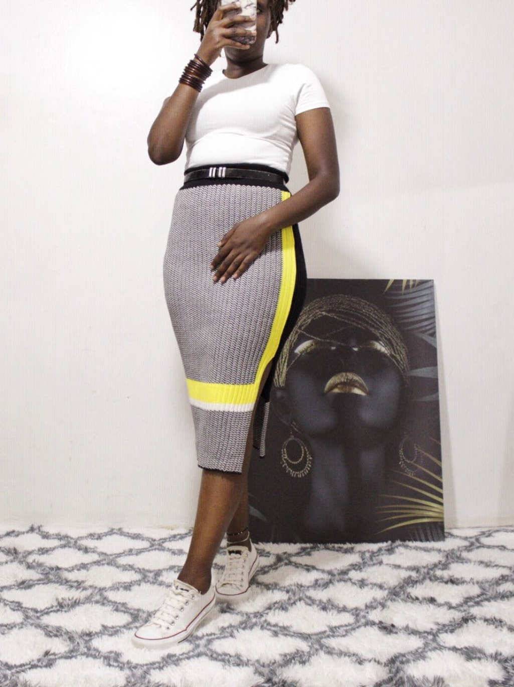 Aztech Print knit skirt