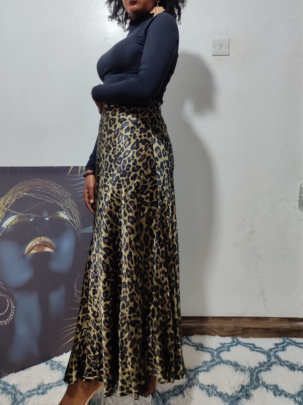 Satin Animal print skirt