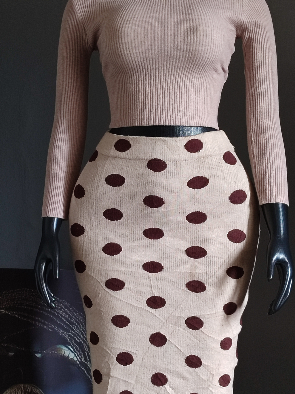 Polka Dot Knit Skirt
