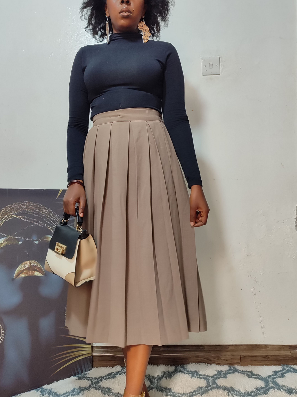 Pleated Midi skirt