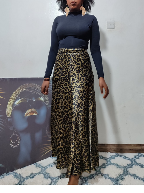 Satin Animal print skirt