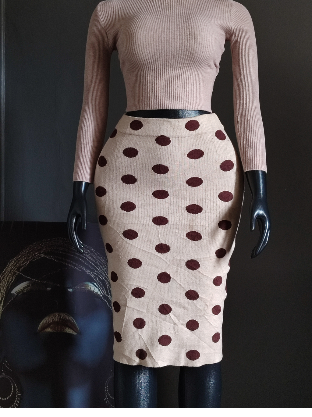 Polka Dot Knit Skirt