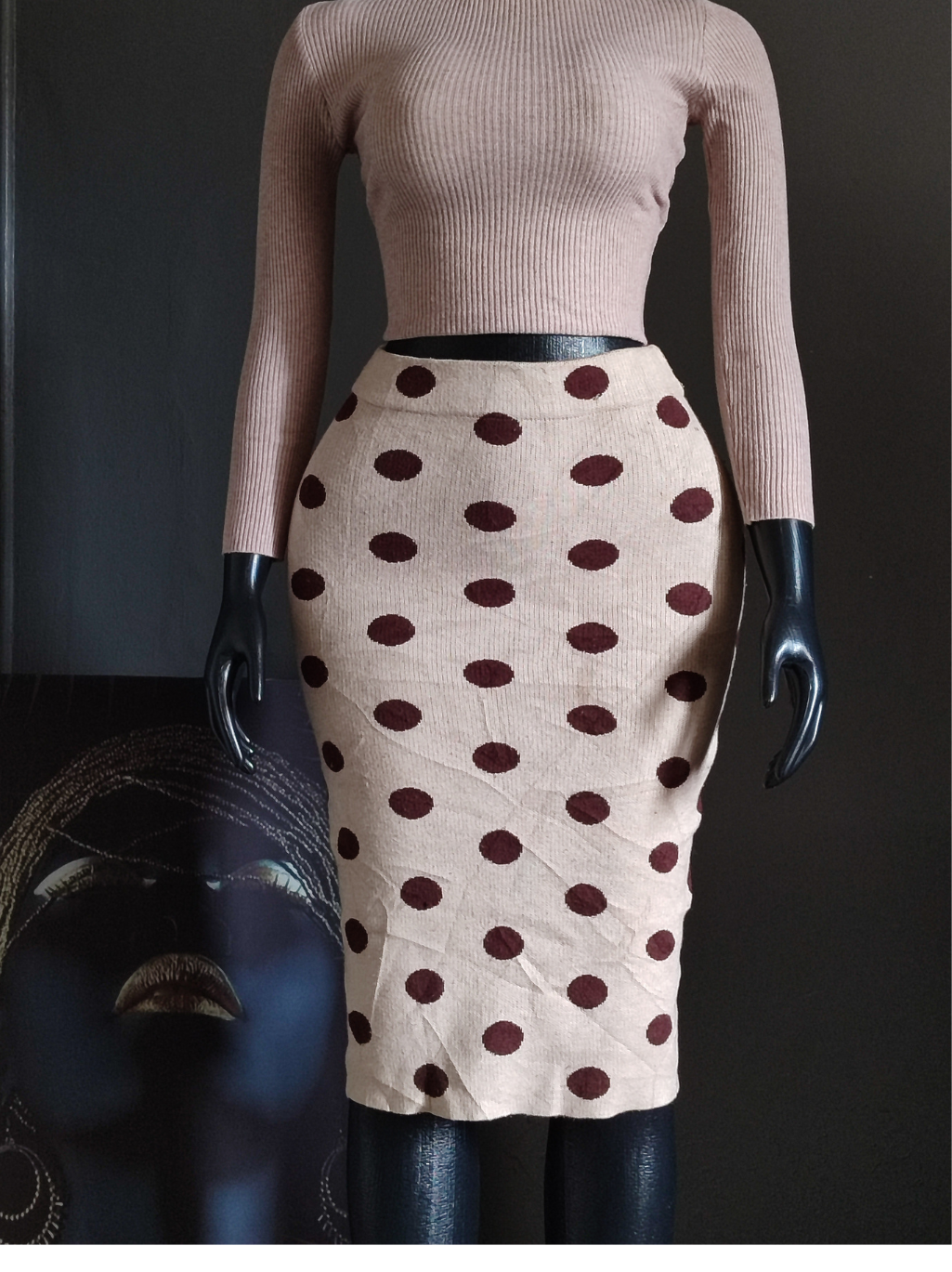 Polka Dot Knit Skirt